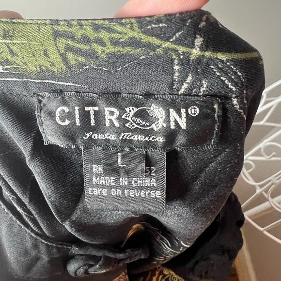 Citron Santa Monica Silk VTG Embroidered Asian Print Kimono Style Jacket Size L - Picture 5 of 5
